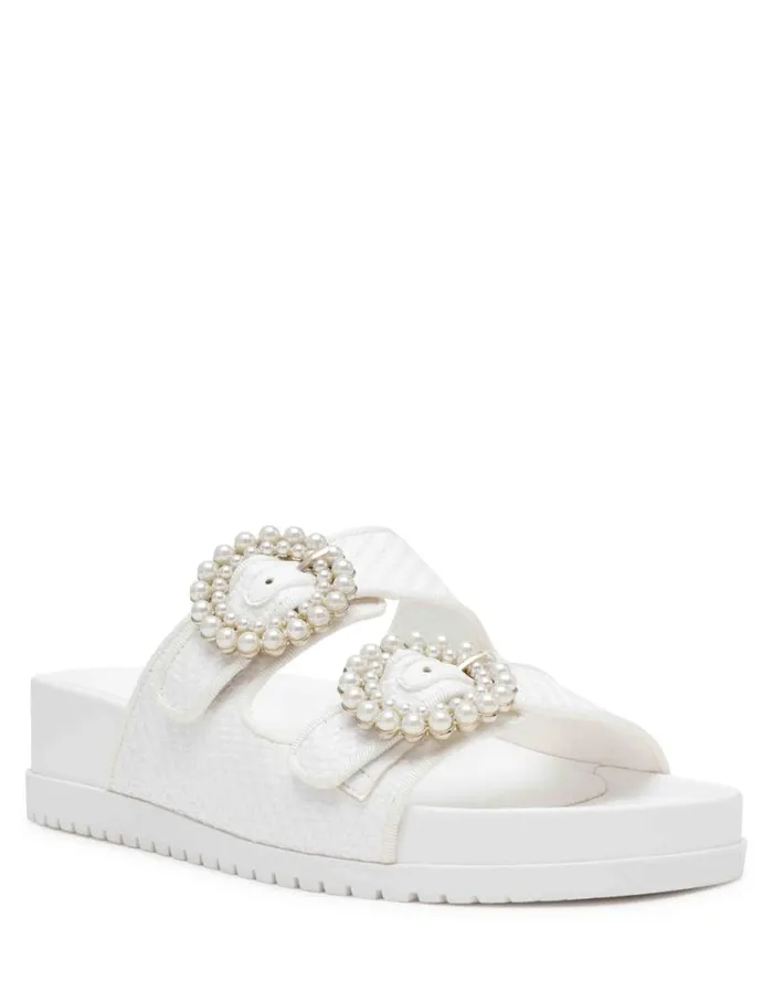 Women Happy Pink Raffia Anne Klein Sandals and Slides