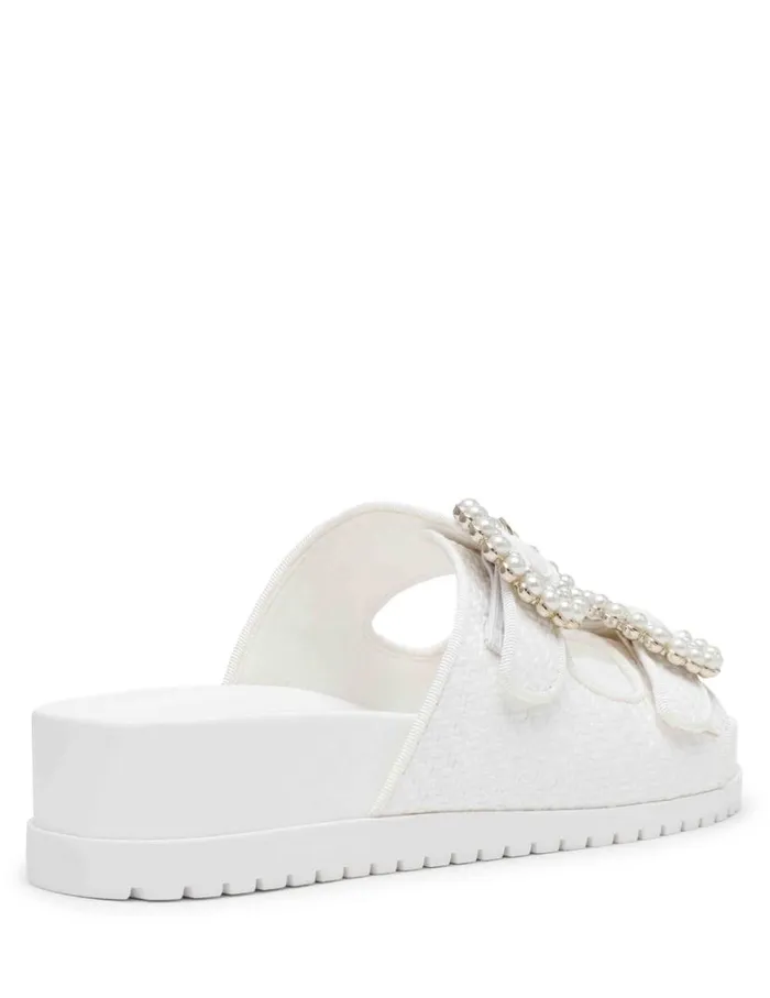 Women Happy Pink Raffia Anne Klein Sandals and Slides