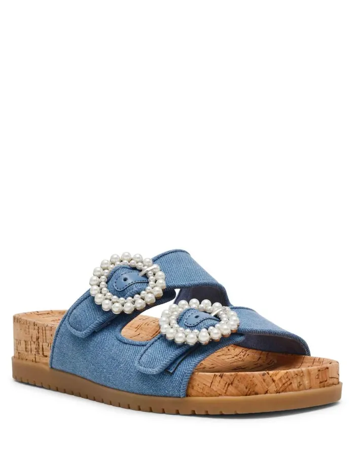 Women Happy Pink Raffia Anne Klein Sandals and Slides