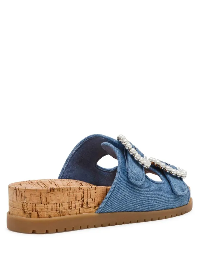 Women Happy Pink Raffia Anne Klein Sandals and Slides
