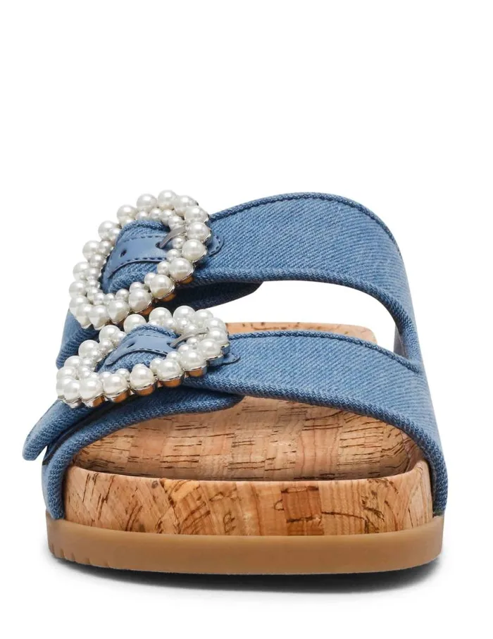Women Happy Pink Raffia Anne Klein Sandals and Slides