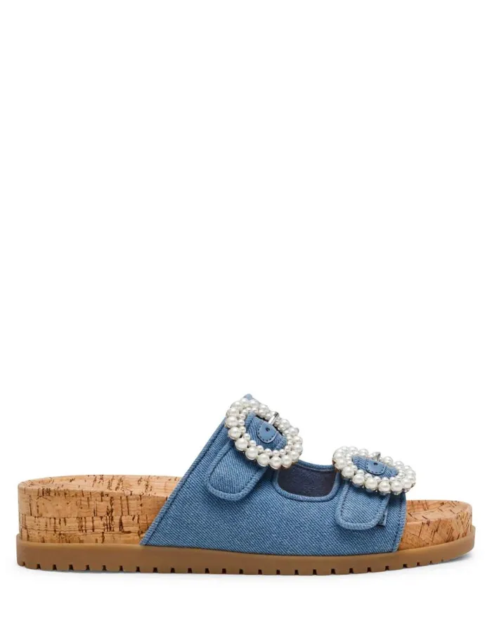 Women Happy Pink Raffia Anne Klein Sandals and Slides