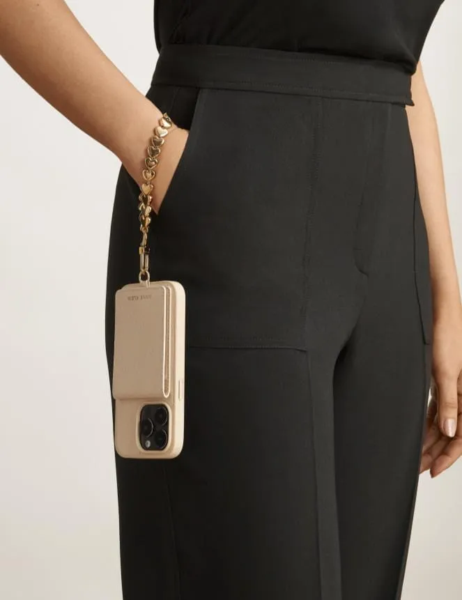 Women Heart Link Wrist Strap For Iphone Goldtone Anne Klein Watches