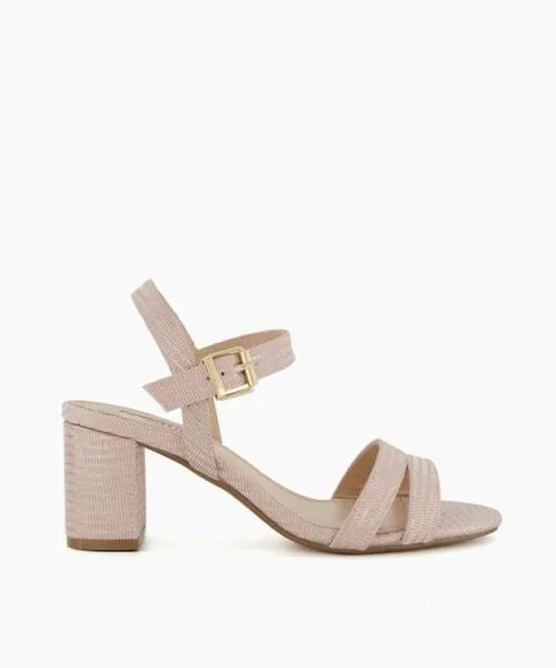 Women Heeled Sandals Dune London Merisa 8211 Rose Gold Metallic