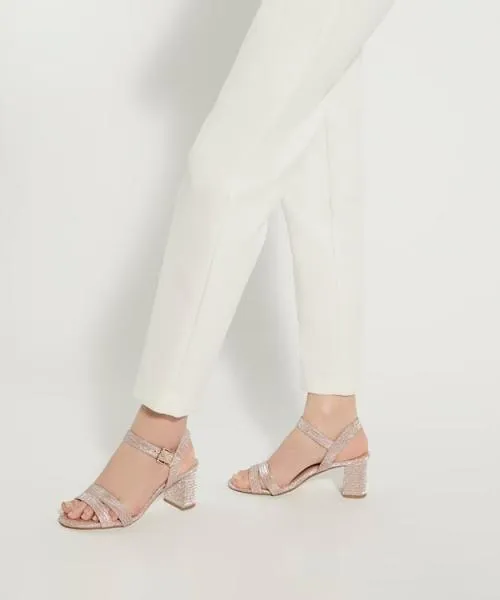 Women Heeled Sandals Dune London Merisa 8211 Rose Gold Metallic Fabric Women Heeled Sandals Dune London Merisa 8211 Rose Gold Metallic Fabric