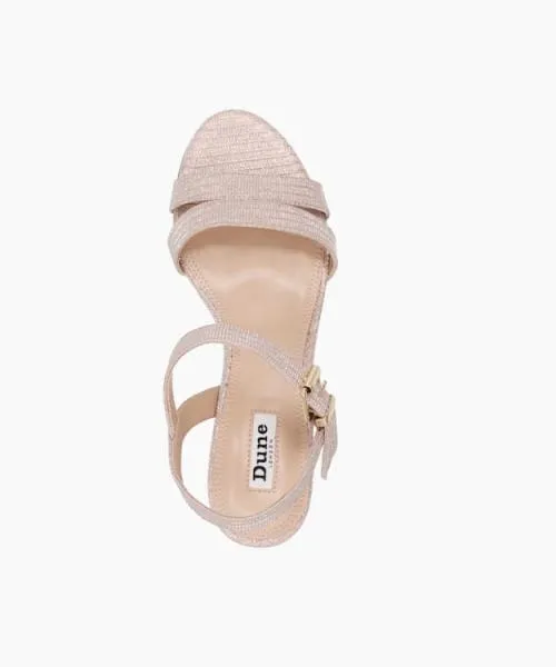 Women Heeled Sandals Dune London Merisa 8211 Rose Gold Metallic Fabric Women Heeled Sandals Dune London Merisa 8211 Rose Gold Metallic Fabric