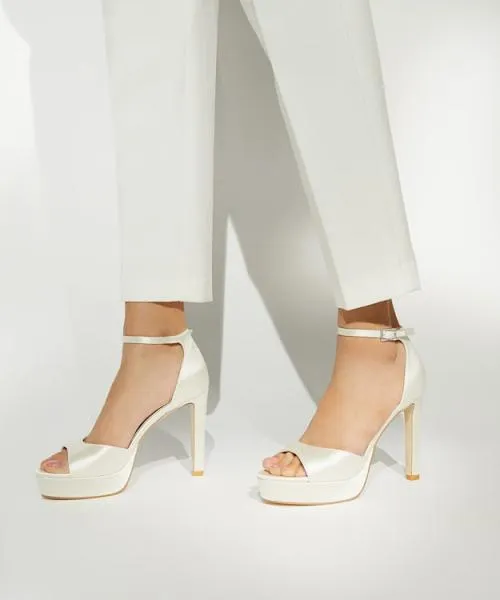 Women Heeled Sandals Dune London Mistia 8211 Ivory White Women Heeled Sandals Dune London Mistia 8211 Ivory White