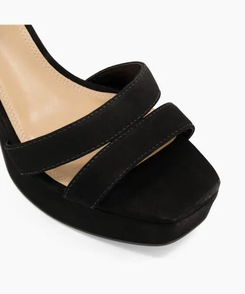 Women Heeled Sandals Dune London Molten 8211 Black Black Suede Women Heeled Sandals Dune London Molten 8211 Black Black Suede