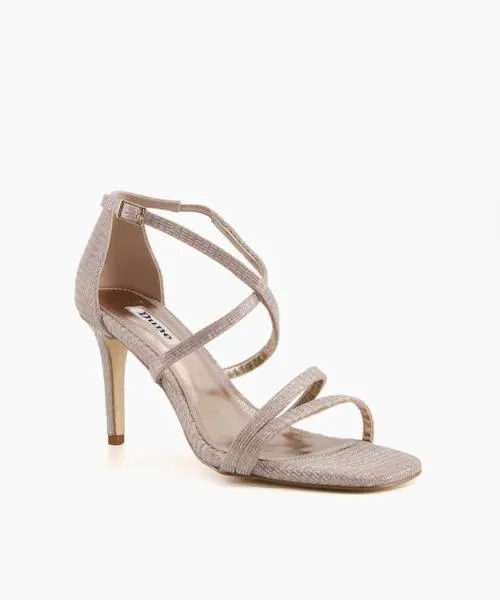 Women Heeled Sandals Dune London Musical 8211 Rose Gold Metallic Fabric Women Heeled Sandals Dune London Musical 8211 Rose Gold Metallic Fabric