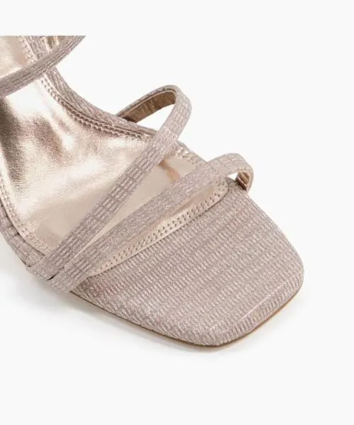 Women Heeled Sandals Dune London Musical 8211 Rose Gold Metallic Fabric Women Heeled Sandals Dune London Musical 8211 Rose Gold Metallic Fabric