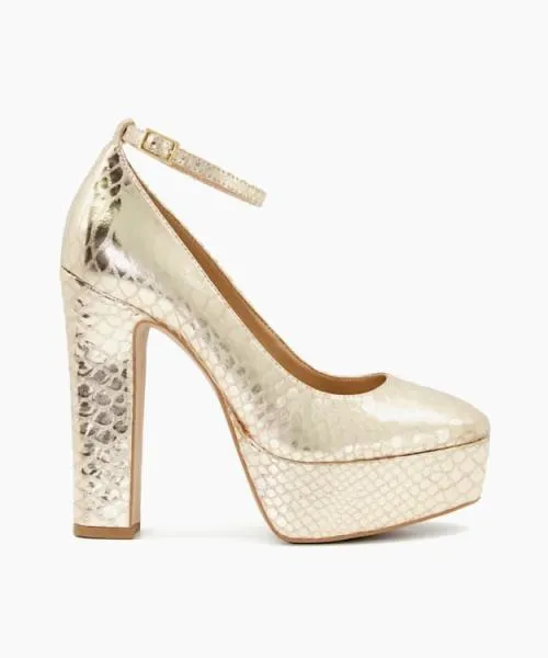 Women Heels Dune London Artist 8211 Gold Metallic