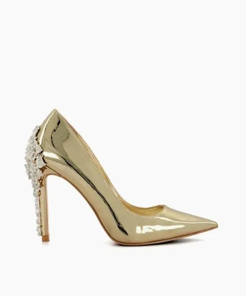 Women Heels Dune London Audley 8211 Gold Metallic