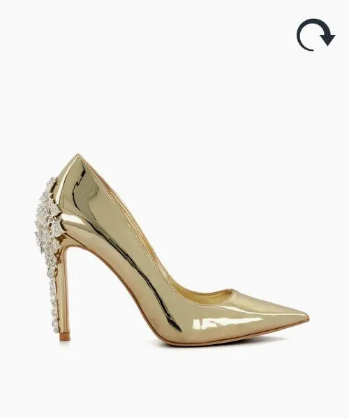 Women Heels Dune London Audley 8211 Gold Metallic Women Heels Dune London Audley 8211 Gold Metallic