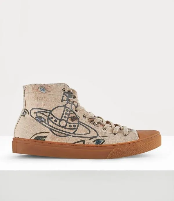 Women High Top Plimsoll Eyes Print Viviennewestwood Trainers