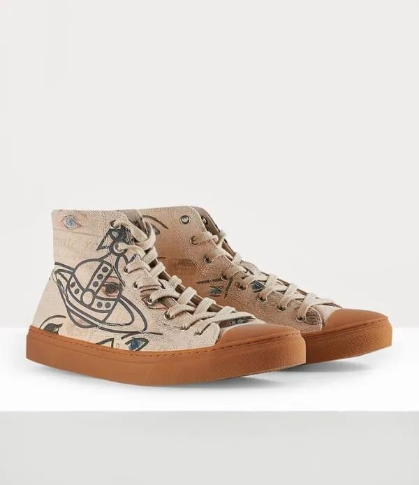Women High Top Plimsoll Eyes Print Viviennewestwood Trainers