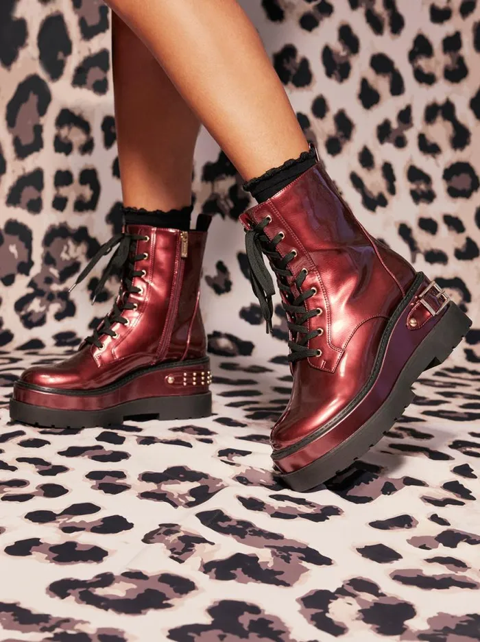 Women Imelda Combat Boot In Oxblood Jessica Simpson Boots and Booties