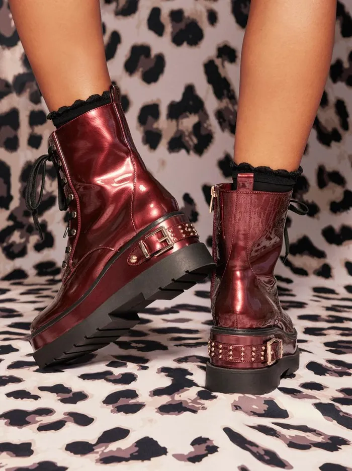 Women Imelda Combat Boot In Oxblood Jessica Simpson Boots and Booties
