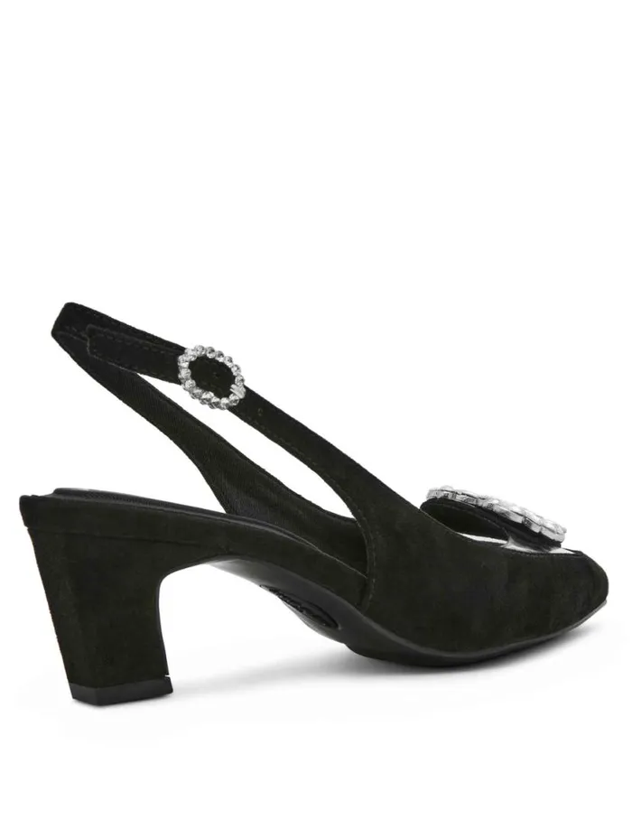 Women Inviting Dress Pump Black Suede Anne Klein Heels