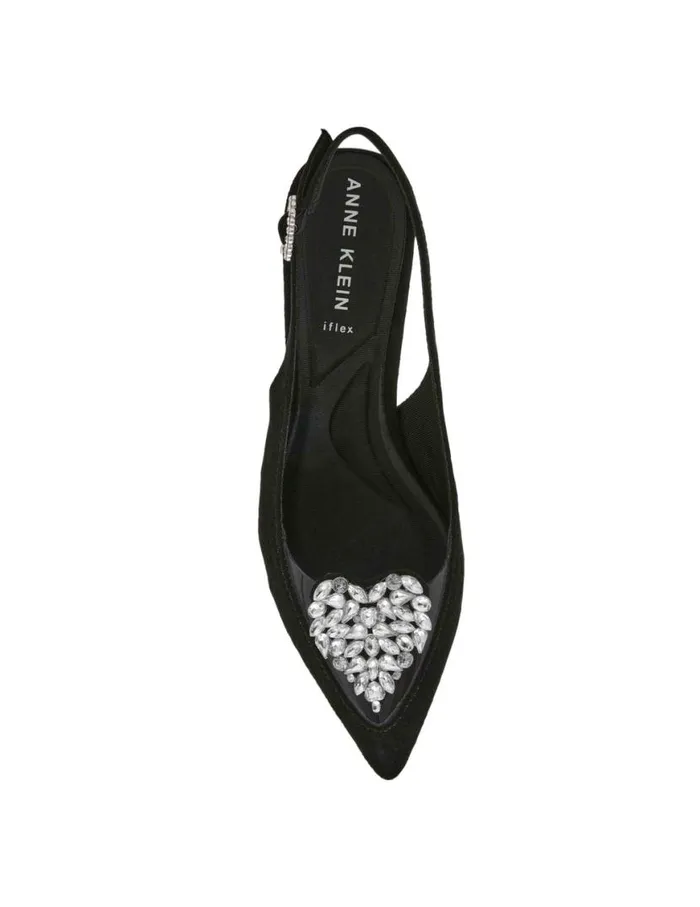 Women Inviting Dress Pump Black Suede Anne Klein Heels