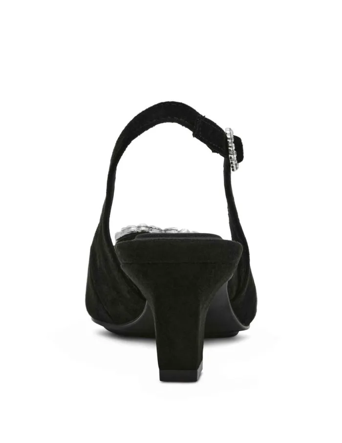 Women Inviting Dress Pump Black Suede Anne Klein Heels
