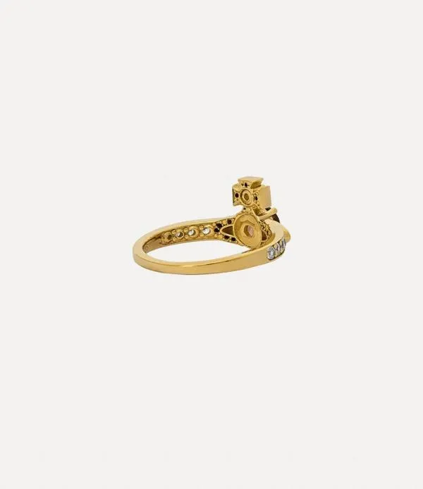 Women Ismene Ring Gold Chestnut Brown Citrine White Cz Viviennewestwood Rings Women Ismene Ring Gold Chestnut Brown Citrine White Cz Viviennewestwood Rings