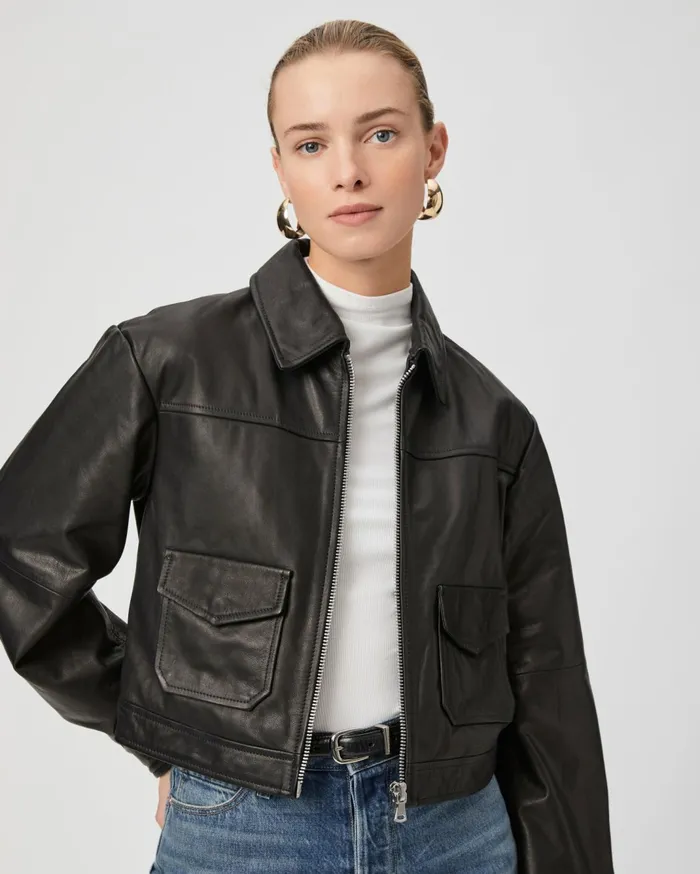 Women Jackets and Coats PAIGE Clyde Jacket 8211 Black Leather