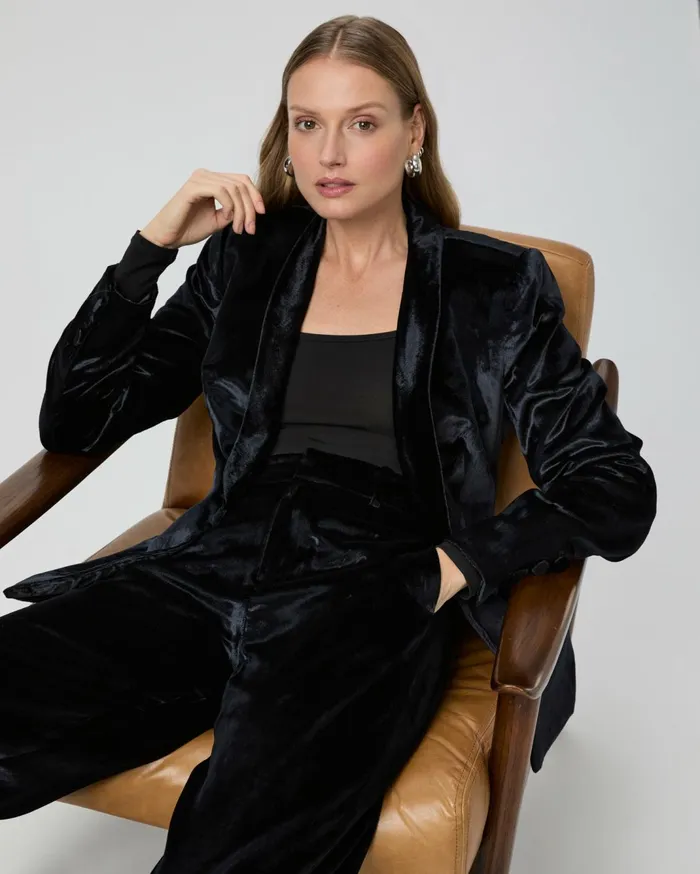 Women Jackets and Coats PAIGE Kriselle Blazer 8211 Midnight Velvet