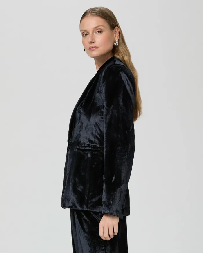 Women Jackets and Coats PAIGE Kriselle Blazer 8211 Midnight Velvet Women Jackets and Coats PAIGE Kriselle Blazer 8211 Midnight Velvet