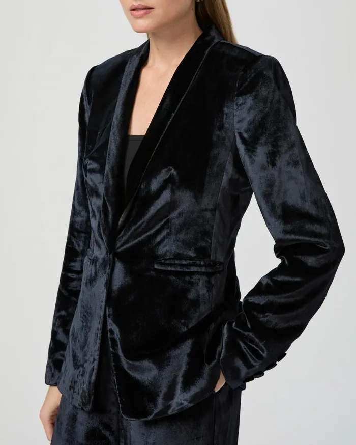 Women Jackets and Coats PAIGE Kriselle Blazer 8211 Midnight Velvet Women Jackets and Coats PAIGE Kriselle Blazer 8211 Midnight Velvet