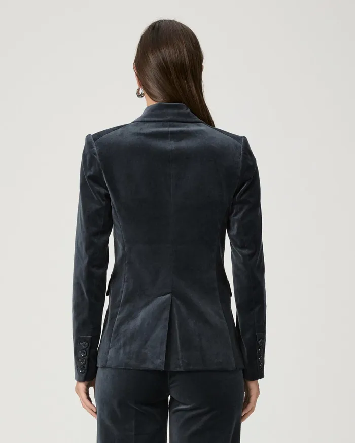 Women Jackets and Coats PAIGE Malbec Blazer 8211 Calico Blue Velvet Women Jackets and Coats PAIGE Malbec Blazer 8211 Calico Blue Velvet