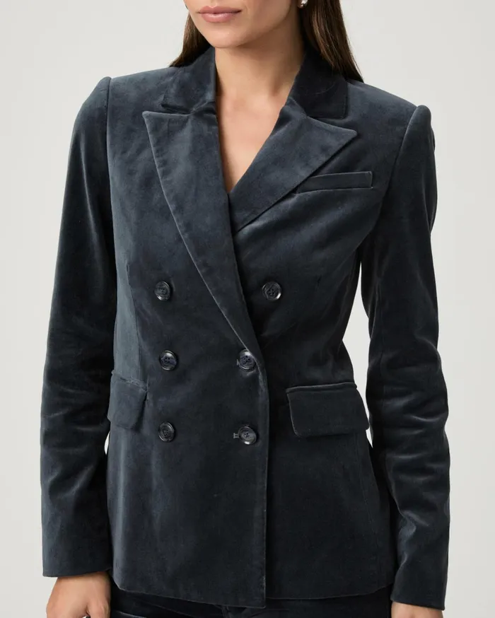 Women Jackets and Coats PAIGE Malbec Blazer 8211 Calico Blue Velvet Women Jackets and Coats PAIGE Malbec Blazer 8211 Calico Blue Velvet