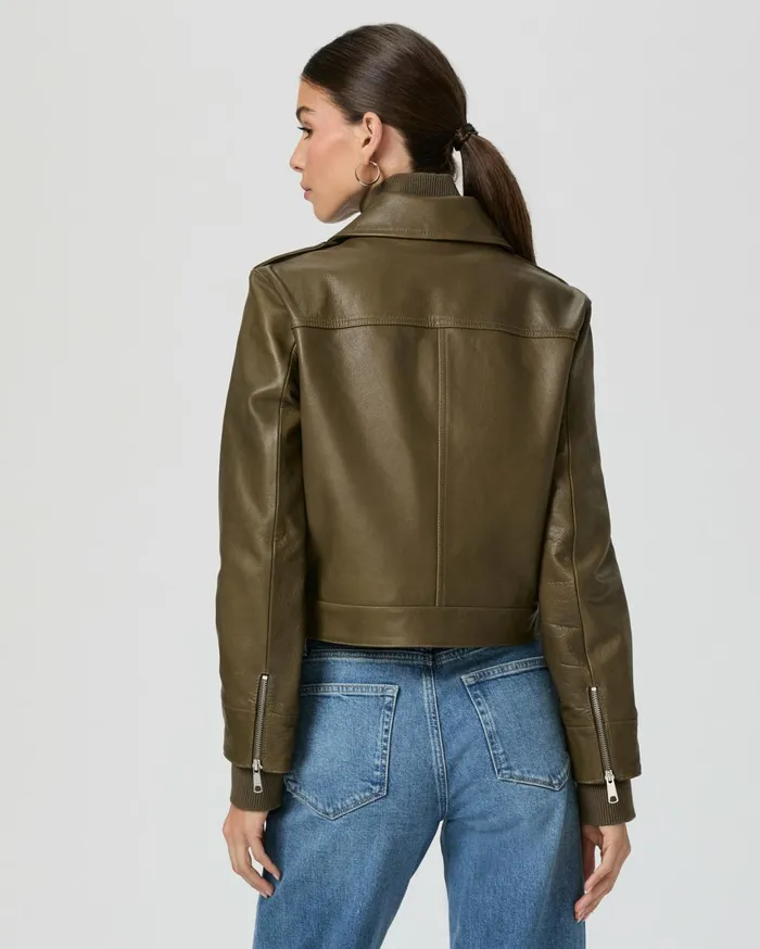 Women Jackets and Coats PAIGE Molina Jacket 8211 Spanish Moss Leather Women Jackets and Coats PAIGE Molina Jacket 8211 Spanish Moss Leather