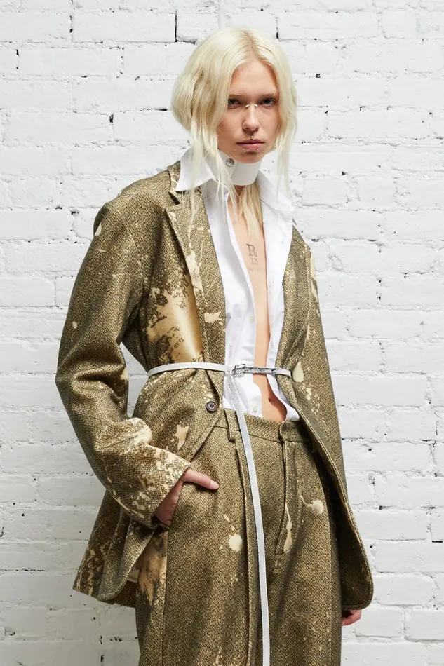 Women Jackets and Coats R13 Oversized Ragged Blazer 8211 Tweed Paint Splatter