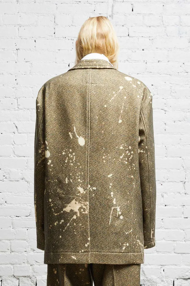 Women Jackets and Coats R13 Oversized Ragged Blazer 8211 Tweed Paint Splatter