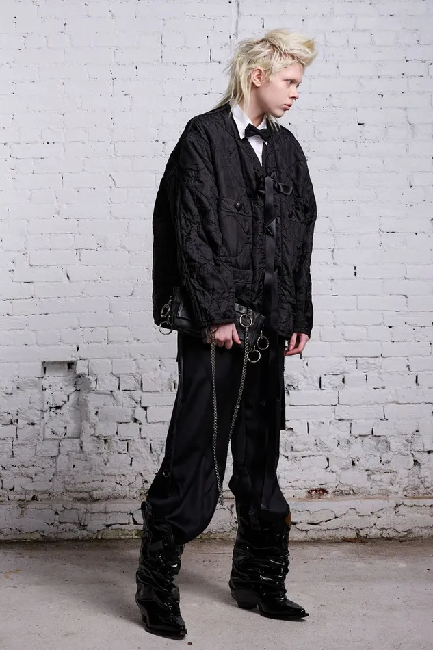 Women Jackets and Coats R13 Refurbished Tape Tie Liner 8211 Black
