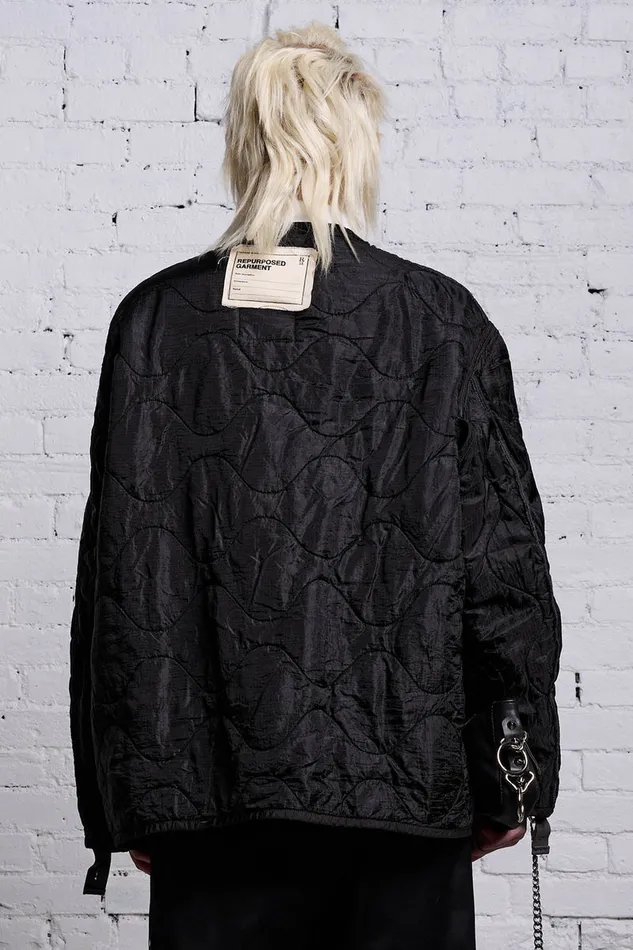 Women Jackets and Coats R13 Refurbished Tape Tie Liner 8211 Black