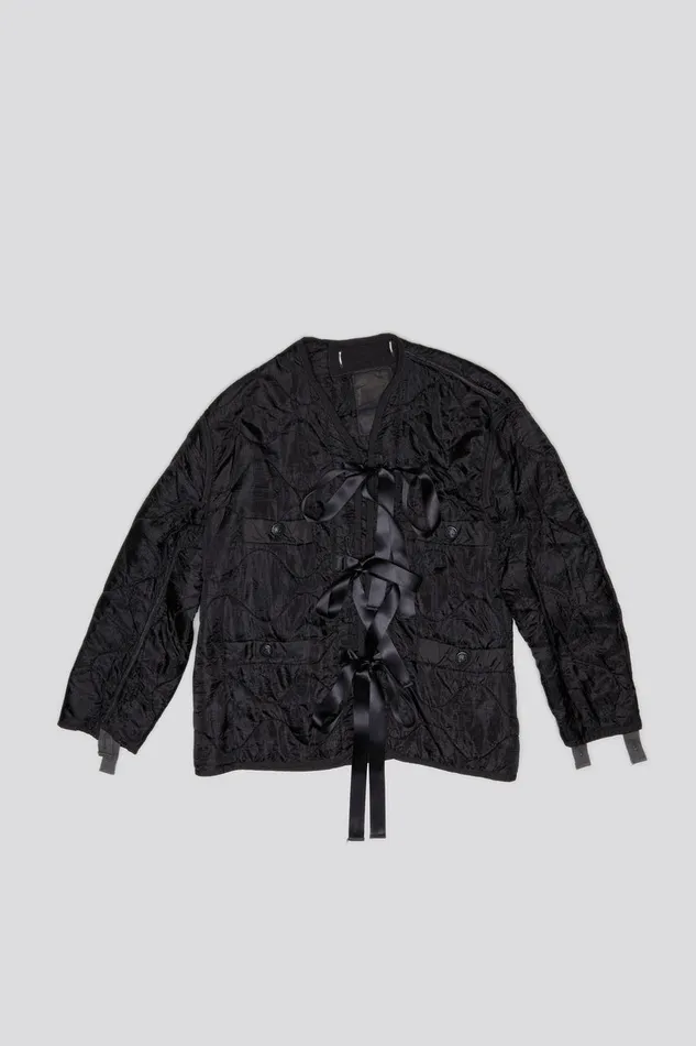 Women Jackets and Coats R13 Refurbished Tape Tie Liner 8211 Black