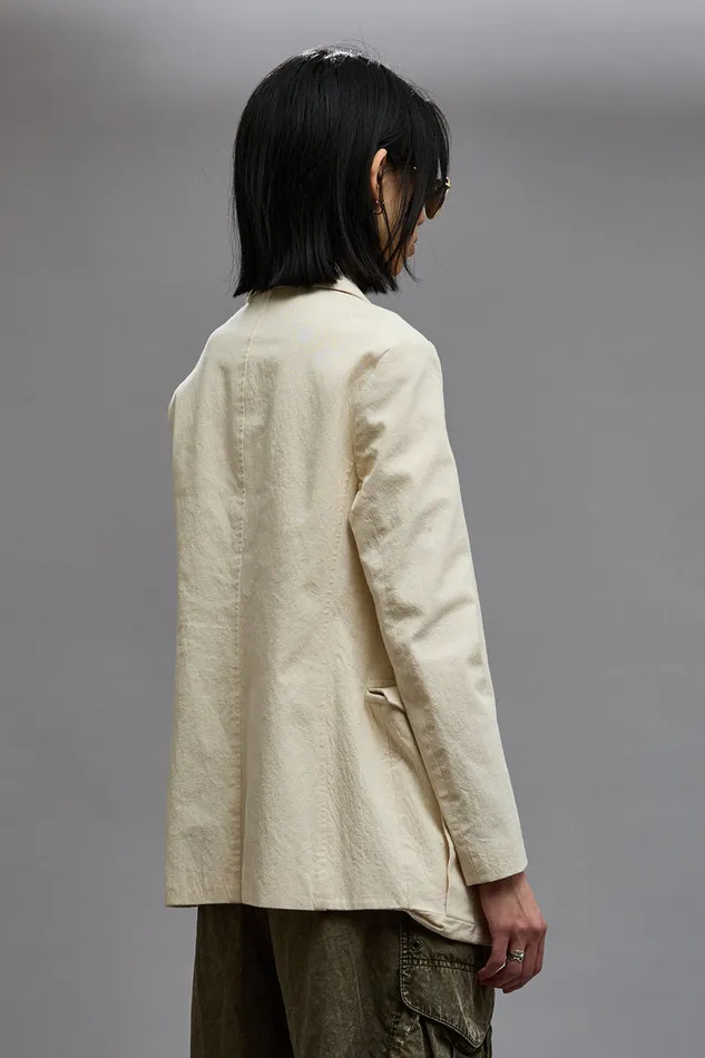 Women Jackets and Coats R13 Shrunken Bellow Pocket Blazer 8211 Natural