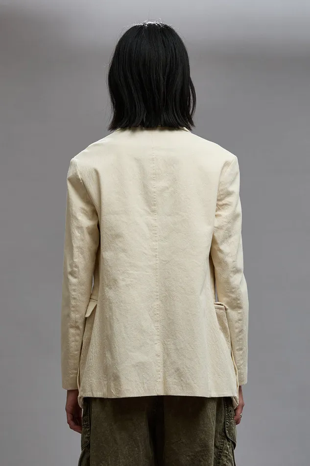 Women Jackets and Coats R13 Shrunken Bellow Pocket Blazer 8211 Natural