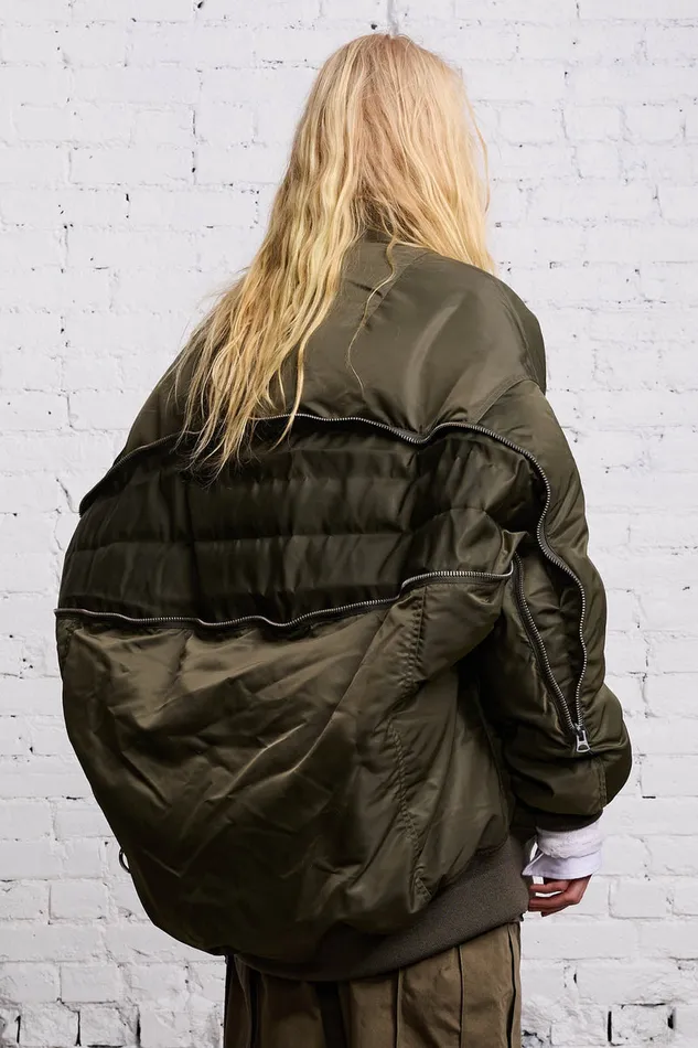 Women Jackets and Coats R13 Zip Out Down Bomber 8211 Olive