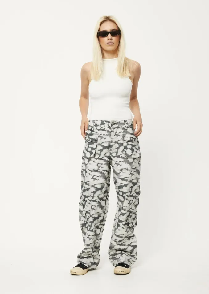 Women Jeans and Pants Afends AFENDS Womens Linger 8211 Cargo Pants 8211 Black Floral