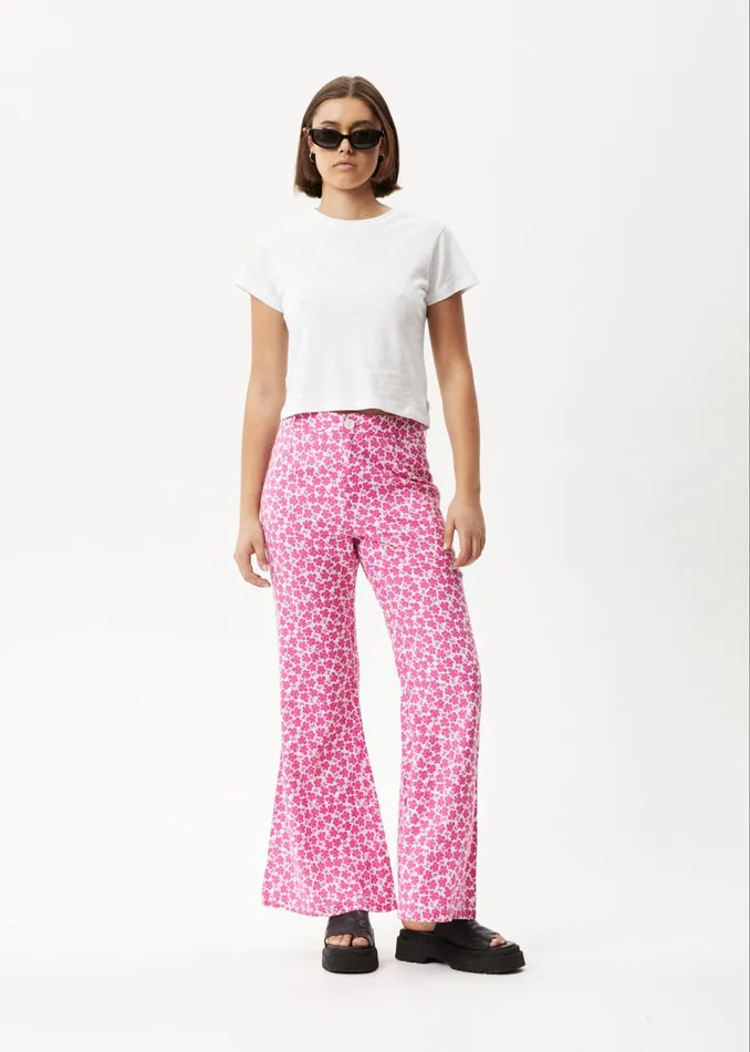 Women Jeans and Pants Afends AFENDS Womens Madeline Birkin 8211 Flared Pants 8211 Bubblegum Floral Women Jeans and Pants Afends AFENDS Womens Madeline Birkin 8211 Flared Pants 8211 Bubblegum Floral