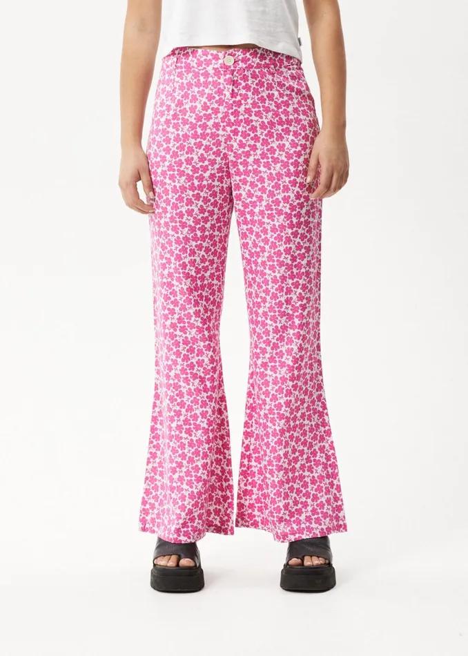 Women Jeans and Pants Afends AFENDS Womens Madeline Birkin 8211 Flared Pants 8211 Bubblegum Floral