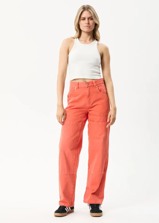 Women Jeans and Pants Afends AFENDS Womens Moss 8211 Denim Carpenter Jeans 8211 Faded Orange Women Jeans and Pants Afends AFENDS Womens Moss 8211 Denim Carpenter Jeans 8211 Faded Orange