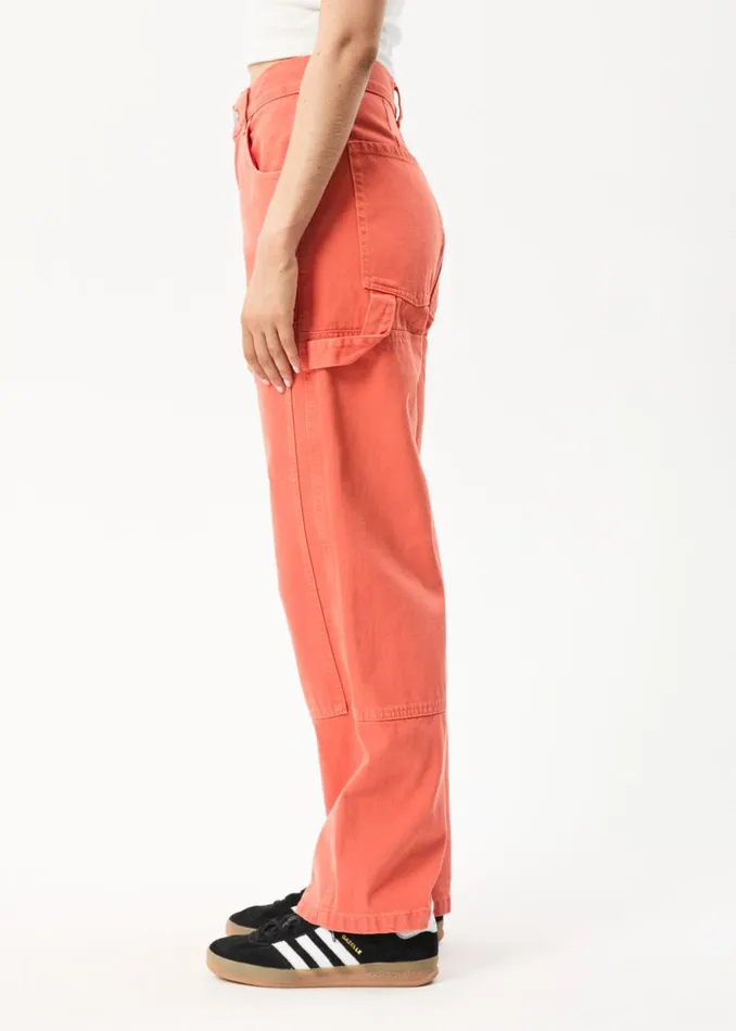 Women Jeans and Pants Afends AFENDS Womens Moss 8211 Denim Carpenter Jeans 8211 Faded Orange