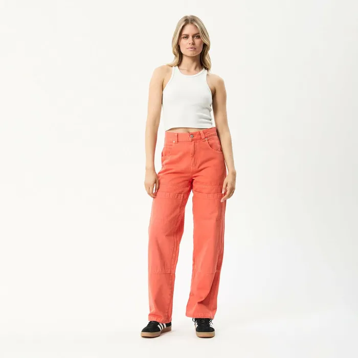 Women Jeans and Pants Afends AFENDS Womens Moss 8211 Denim Carpenter Jeans 8211 Faded Orange