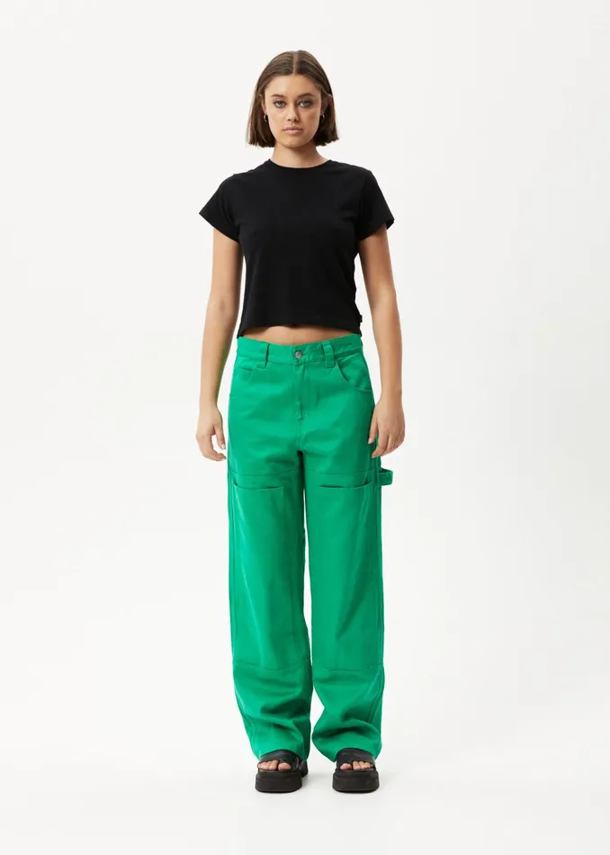 Women Jeans and Pants Afends AFENDS Womens Sleepy Hollow Moss 8211 Twill Carpenter Pants 8211 Forest Women Jeans and Pants Afends AFENDS Womens Sleepy Hollow Moss 8211 Twill Carpenter Pants 8211 Forest