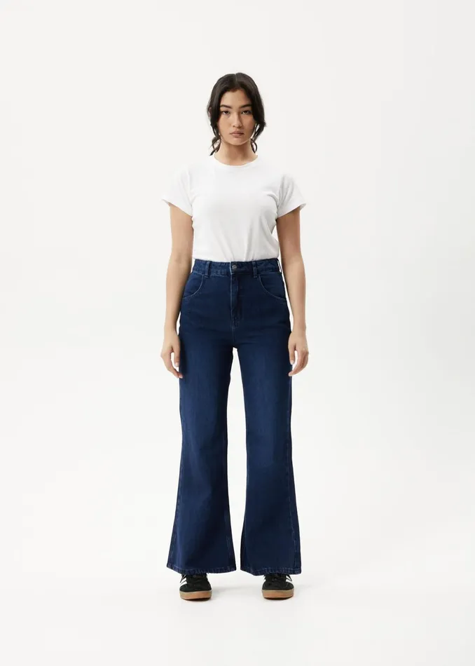 Women Jeans and Pants Afends Marsha 8211 Womens Hemp Denim Slim Flared Jeans 8211 Original Rinse 8211 AFENDS Women Jeans and Pants Afends Marsha 8211 Womens Hemp Denim Slim Flared Jeans 8211 Original Rinse 8211 AFENDS