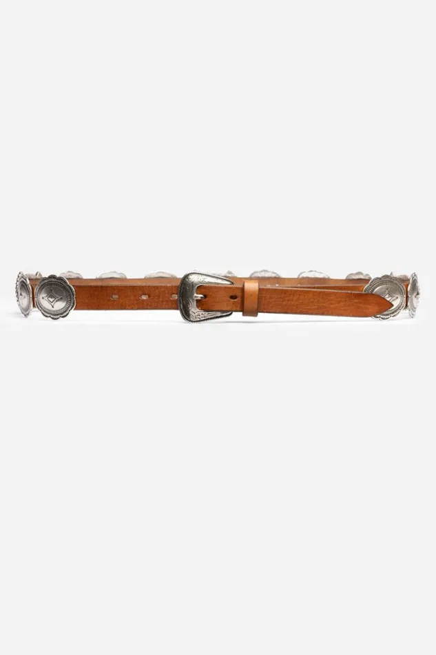 Women Johnny Was Belts Salone Italian Leather Conch Belt Cognac