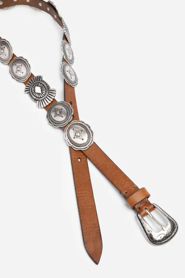 Women Johnny Was Belts Salone Italian Leather Conch Belt Cognac